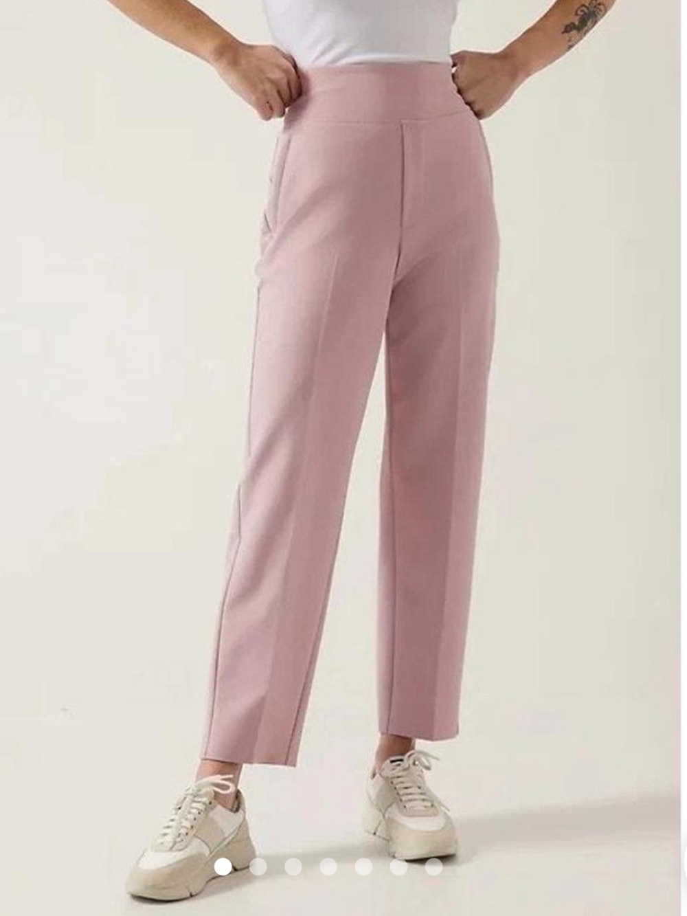 Athleta Blush Pink Straight-Leg Trousers